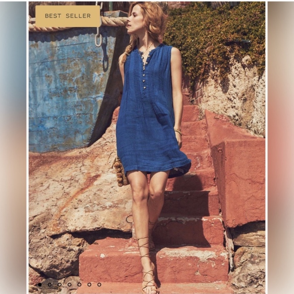 Faherty Blue Sleeveless Dress